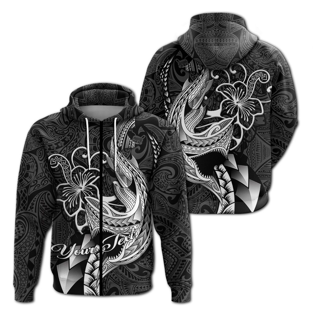 Custom Polynesian Shark Tattoo Hawaii Tribal Hoodie LT12 - Wonder Print Shop