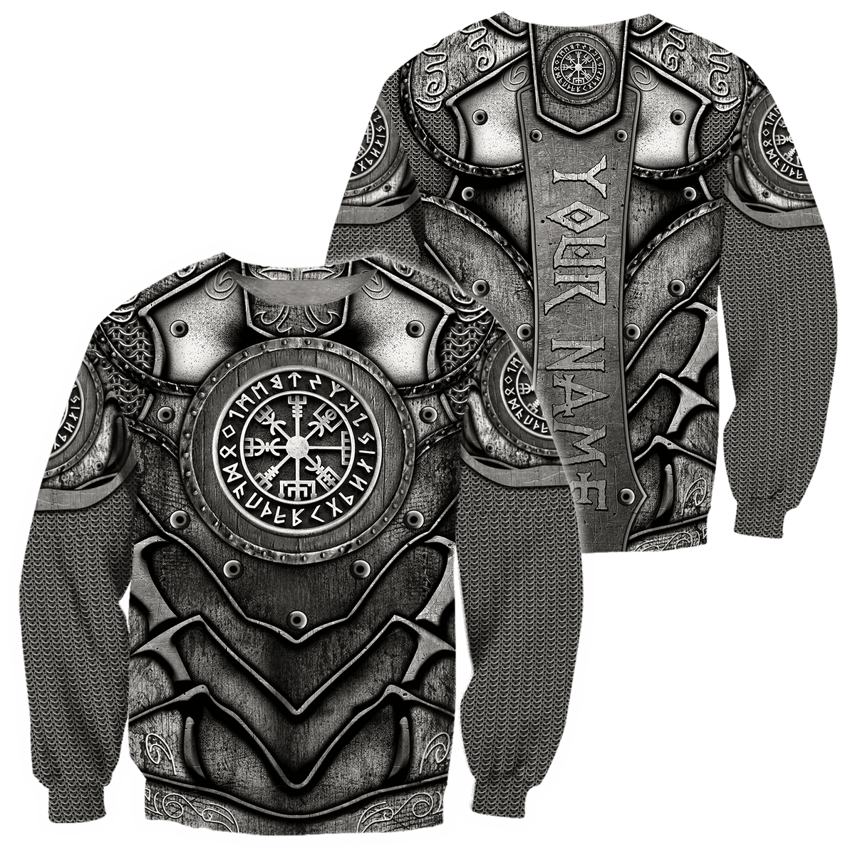(Custom) Viking Clothing - Viking Vegvisir Armor Sweatshirt RLT12 - Wonder Print Shop
