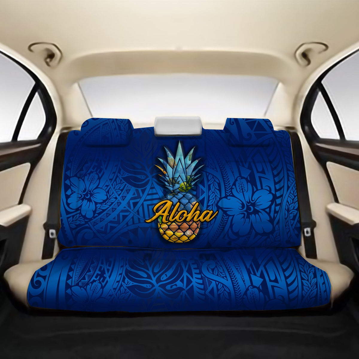 Hawaii Back Seat Cover - Aloha Pineapple LT8 - Wonder Print Shop