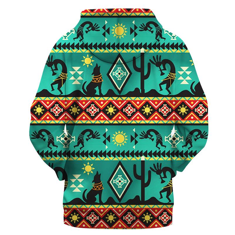 Kokopelli Myth Green Native American Hoodie LT10 - Wonder Print Shop