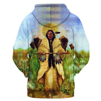 Native American 3D Wakan Tanka and The Great Spirit Bison Pullover Hoodies LT10 - Wonder Print Shop