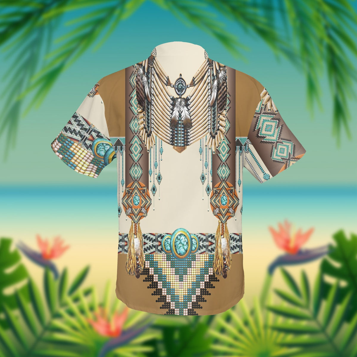 Brown Pattern Breastplate Native American Hawaiian Shirt 3D LT10 - Wonder Print Shop