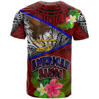 American Samoa T Shirt Custom American Samoa Eagle Flag Style With Polynesian Patterns T Shirt LT10 - Wonder Print Shop