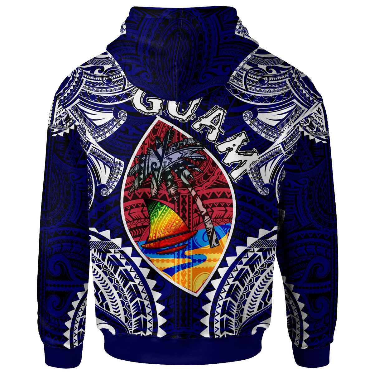 Guam Hoodie Custom Guam independence Day Wish You A Very Happy independence Day With Polynesian Patterns LT10 - Wonder Print Shop
