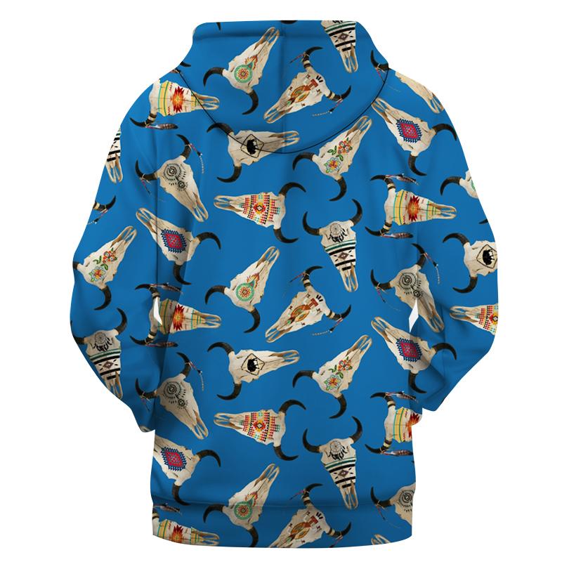 Bison Native American All Over Hoodie LT10 - Wonder Print Shop