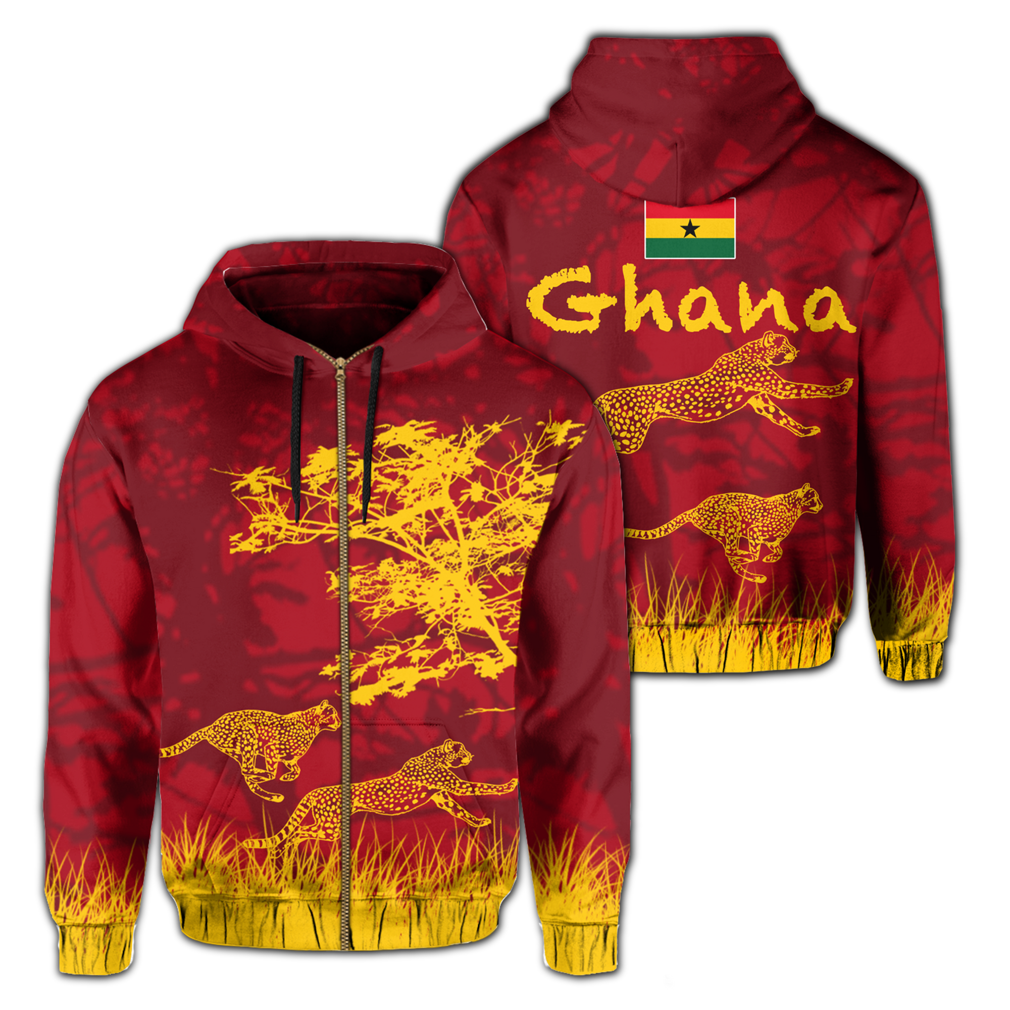 african-hoodie-ghana-panther-zip-hoodie