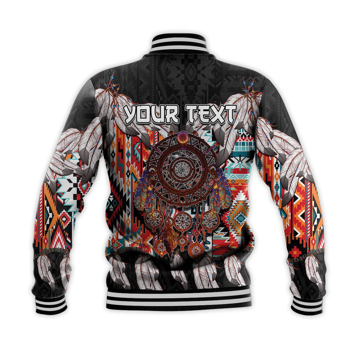 (Custom Personalised) Native American Baseball Jacket Native Patterns Dreamcatcher LT6 - Wonder Print Shop