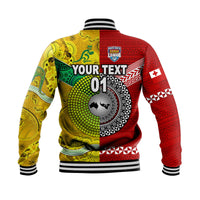 (Custom Personalised) Mate Ma'a Tonga Ngatu And Australia Wallabies Aboriginal Baseball Jacket Rugby Together LT8 - Wonder Print Shop