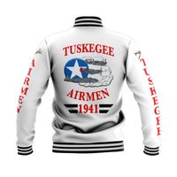 (Custom Personalised) Tuskegee Airmen Baseball Jacket The White Tails Simplified Vibes - White LT8 - Wonder Print Shop