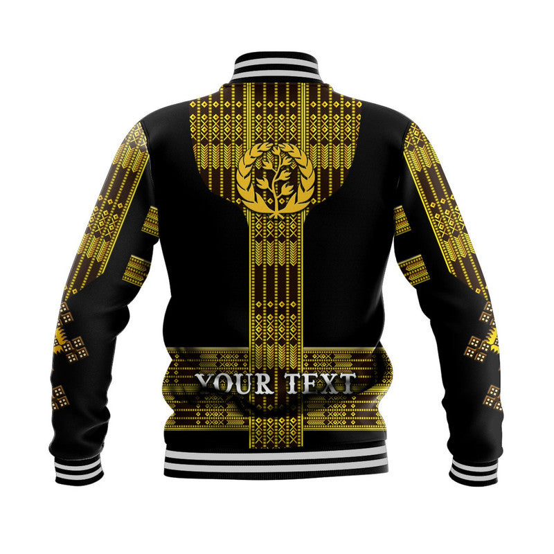 (Custom Personalised) Eritrea Baseball Jacket Fancy Tibeb Vibes - Black LT8 - Wonder Print Shop