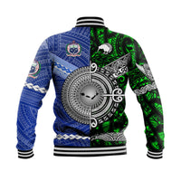 Samoa and New Zealand Baseball Jacket Together Green LT8 - Wonder Print Shop