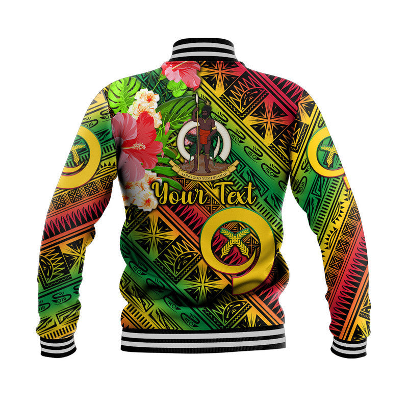 (Custom Personalised) Vanuatu Baseball Jacket Independence Be Proud Vanuatu Flag - Gradient Vibes LT8 - Wonder Print Shop