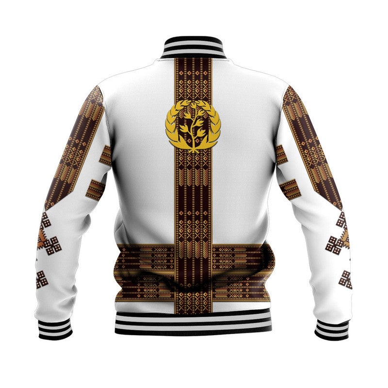 Eritrea Baseball Jacket Fancy Tibeb Vibes NO.1 Ver - White LT8 - Wonder Print Shop