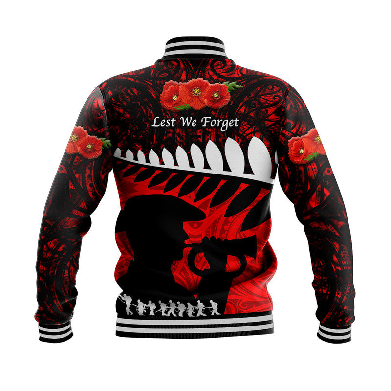 New Zealand Maori ANZAC Baseball Jacket Remembrance Soldier Red LT8 - Wonder Print Shop
