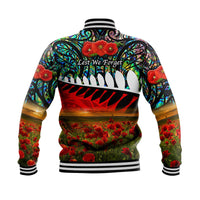 New Zealand Maori ANZAC Baseball Jacket Poppy Vibes Paua Shell LT8 - Wonder Print Shop