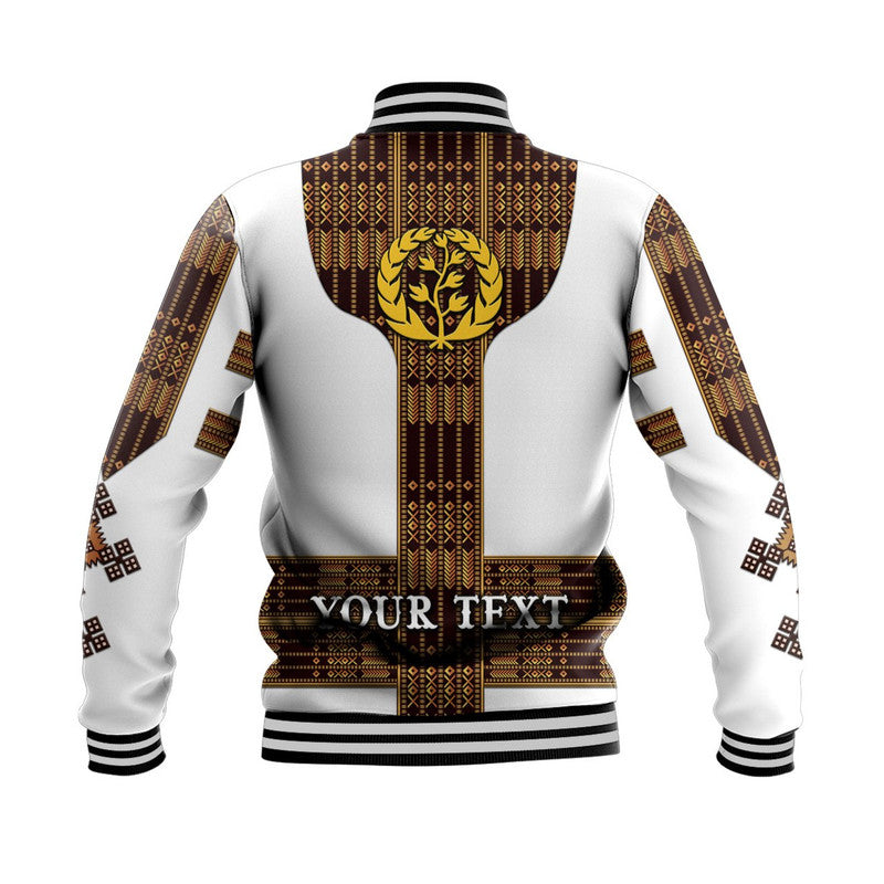 (Custom Personalised) Eritrea Baseball Jacket Fancy Tibeb Vibes - White LT8 - Wonder Print Shop