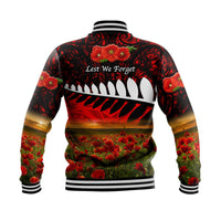 New Zealand Maori ANZAC Baseball Jacket Poppy Vibes Red LT8 - Wonder Print Shop