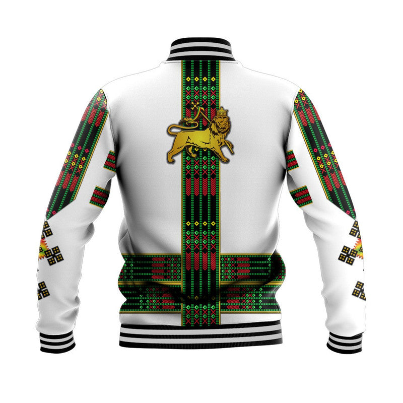 Ethiopia Baseball Jacket Ethiopian Lion Of Judah Tibeb Vibes NO.1 Ver - Flag Style LT8 - Wonder Print Shop