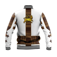 Ethiopia Baseball Jacket Ethiopian Lion Of Judah Simple Tibeb Style - White LT8 - Wonder Print Shop
