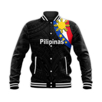 Custom Personalised Pilipinas Baseball Jacket Simple Style- Black LT6 - Wonder Print Shop