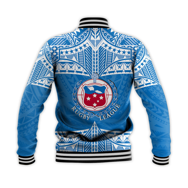 Toa Samoa Rugby Baseball Jacket Blue Sky LT6 - Wonder Print Shop
