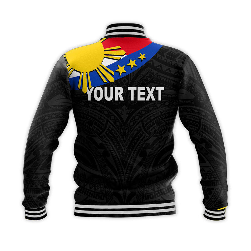 Custom Personalised Pilipinas Baseball Jacket Simple Style- Black LT6 - Wonder Print Shop