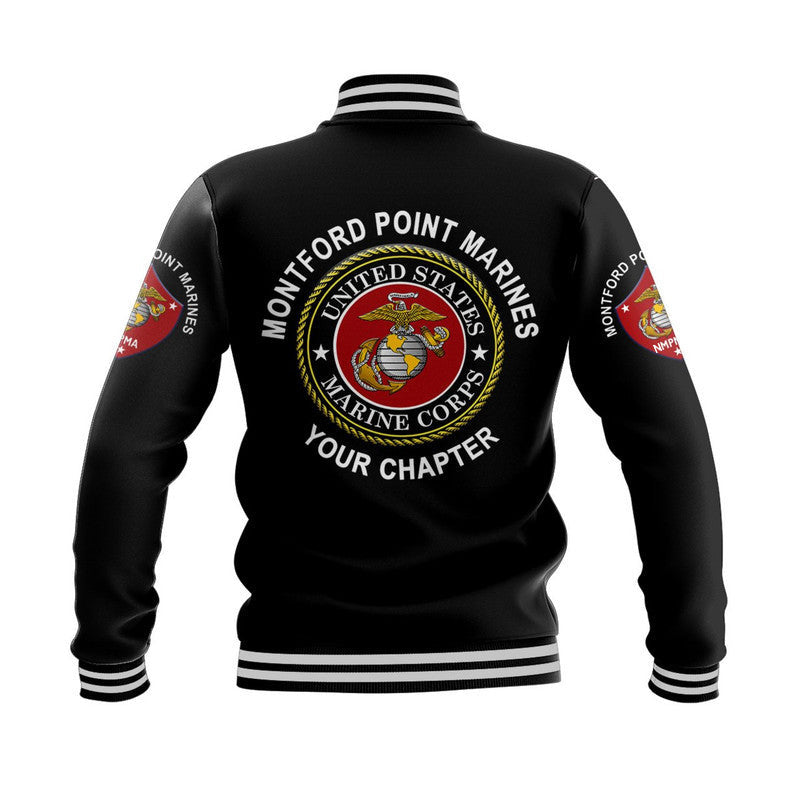 (Custom) Montford Point Marines Baseball Jacket Shirt African-American Marine Corps Original - Black LT8 - Wonder Print Shop