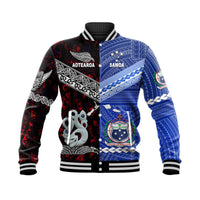 Samoa and New Zealand Baseball Jacket Together Red LT8 - Wonder Print Shop
