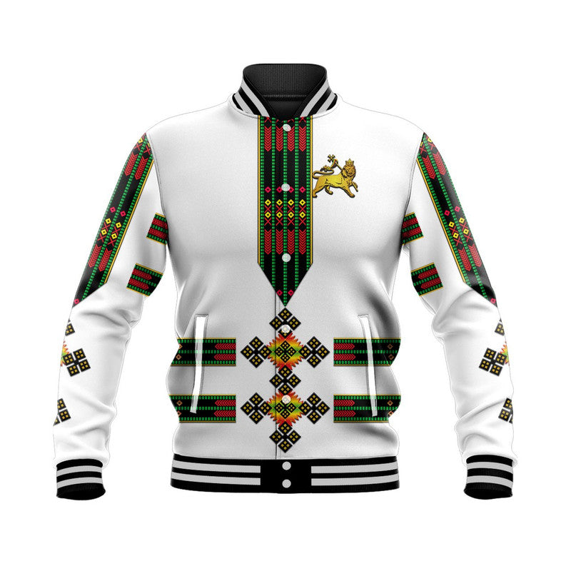 (Custom Personalised) Ethiopia Baseball Jacket Ethiopian Lion Of Judah Tibeb Vibes NO.1 Ver - Flag Style LT8 - Wonder Print Shop