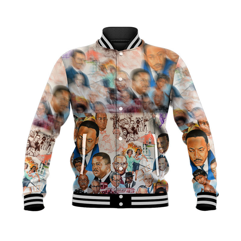 Civil Rights Leaders Baseball Jacket Color Painting Style LT8 - Wonder Print Shop