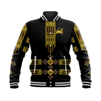 (Custom Personalised) Ethiopia Baseball Jacket Ethiopian Lion Of Judah Tibeb Vibes NO.1 Ver - Black LT8 - Wonder Print Shop