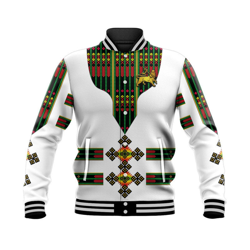 Ethiopia Baseball Jacket Ethiopian Lion Of Judah Tibeb Vibes - Flag Style LT8 - Wonder Print Shop