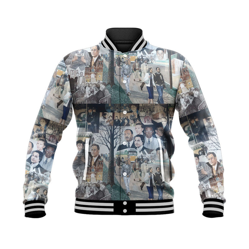 Civil Rights Leaders Baseball Jacket Color Painting Style NO.1 LT8 - Wonder Print Shop