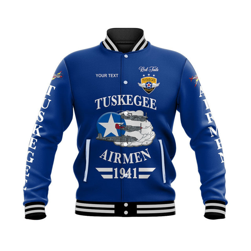 (Custom Personalised) Tuskegee Airmen Baseball Jacket The Blue Tails Original Style - Blue LT8 - Wonder Print Shop