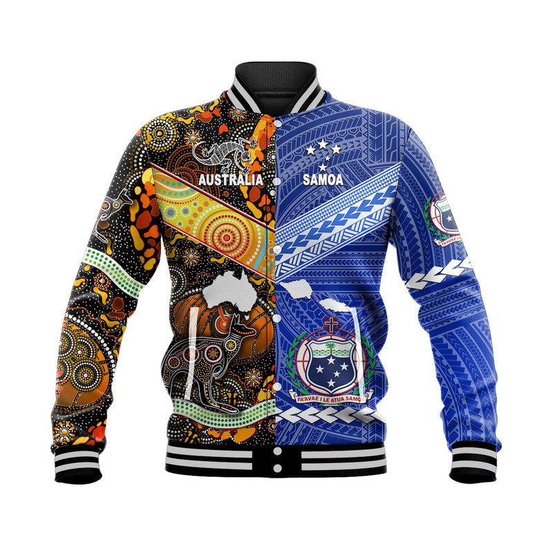 Samoa and Australia Aboriginal Baseball Jacket Together LT8 - Wonder Print Shop