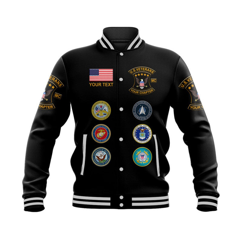 (Custom) U.S. Veterans Motorcycle Club Baseball Jacket Shirt USVMC Simple Style LT8 - Wonder Print Shop