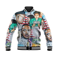 Civil Rights Leaders Baseball Jacket Newspaper Art Version LT8 - Wonder Print Shop