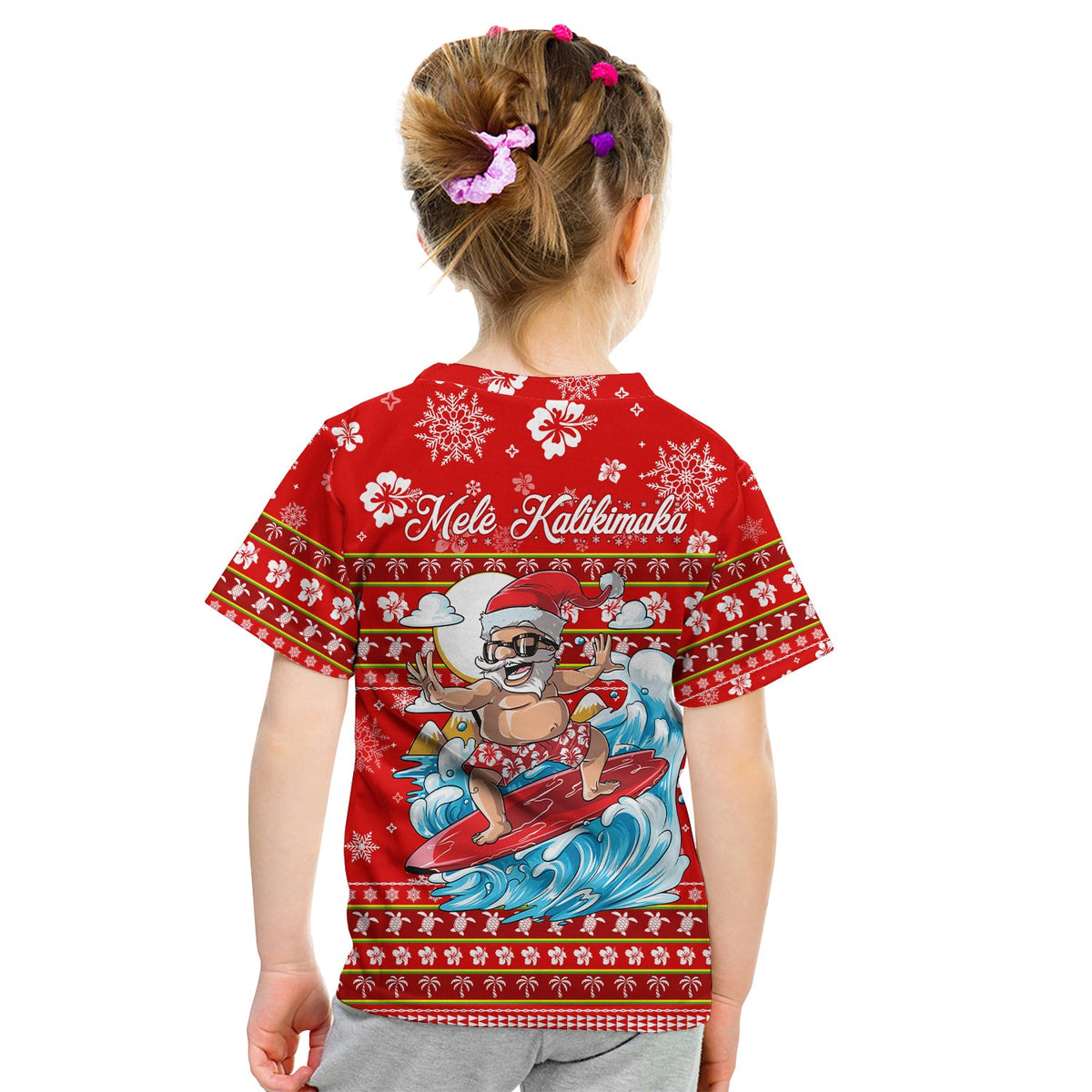 Hawaii Christmas Santas Surf Mele Kalikimaka T Shirt LT2 - Wonder Print Shop