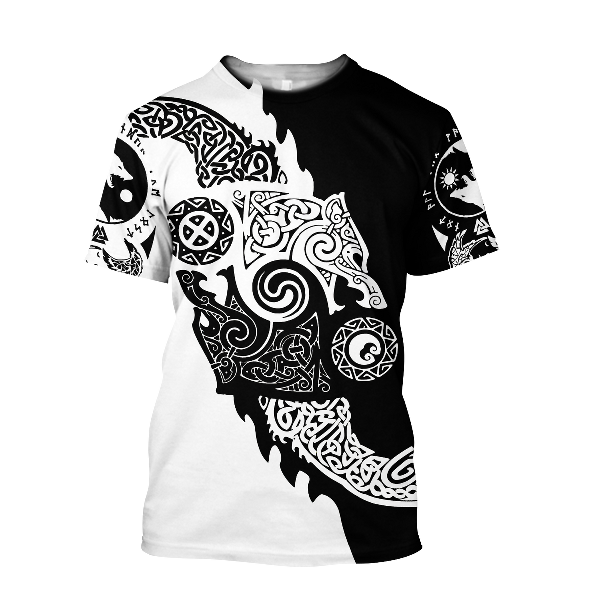 Viking Clothing Viking Hati and Skoll 3D T Shirt RLT12 - Wonder Print Shop