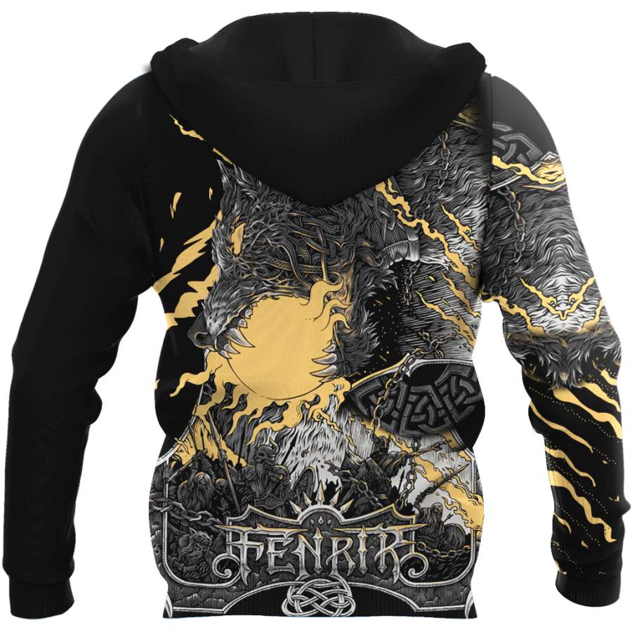 Viking Clothing Fenrir Norse Wolf Hoodie RLT12 - Wonder Print Shop