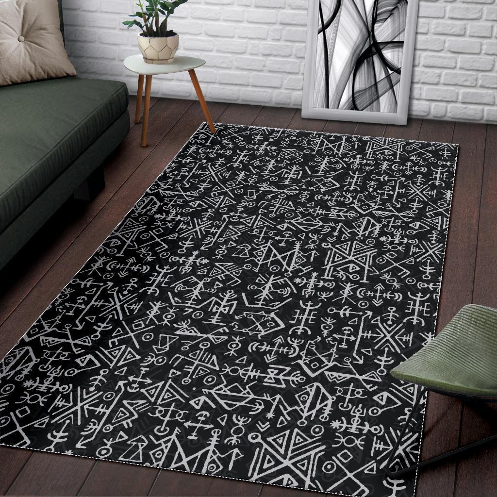 Viking Area Rug Futhark Norse Runes Scandinavian Viking Pattern Print Area Rug RLT12 - Wonder Print Shop