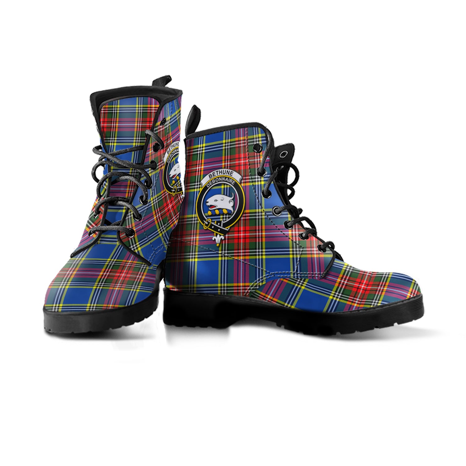 scottish-bethune-clan-crest-tartan-leather-boots