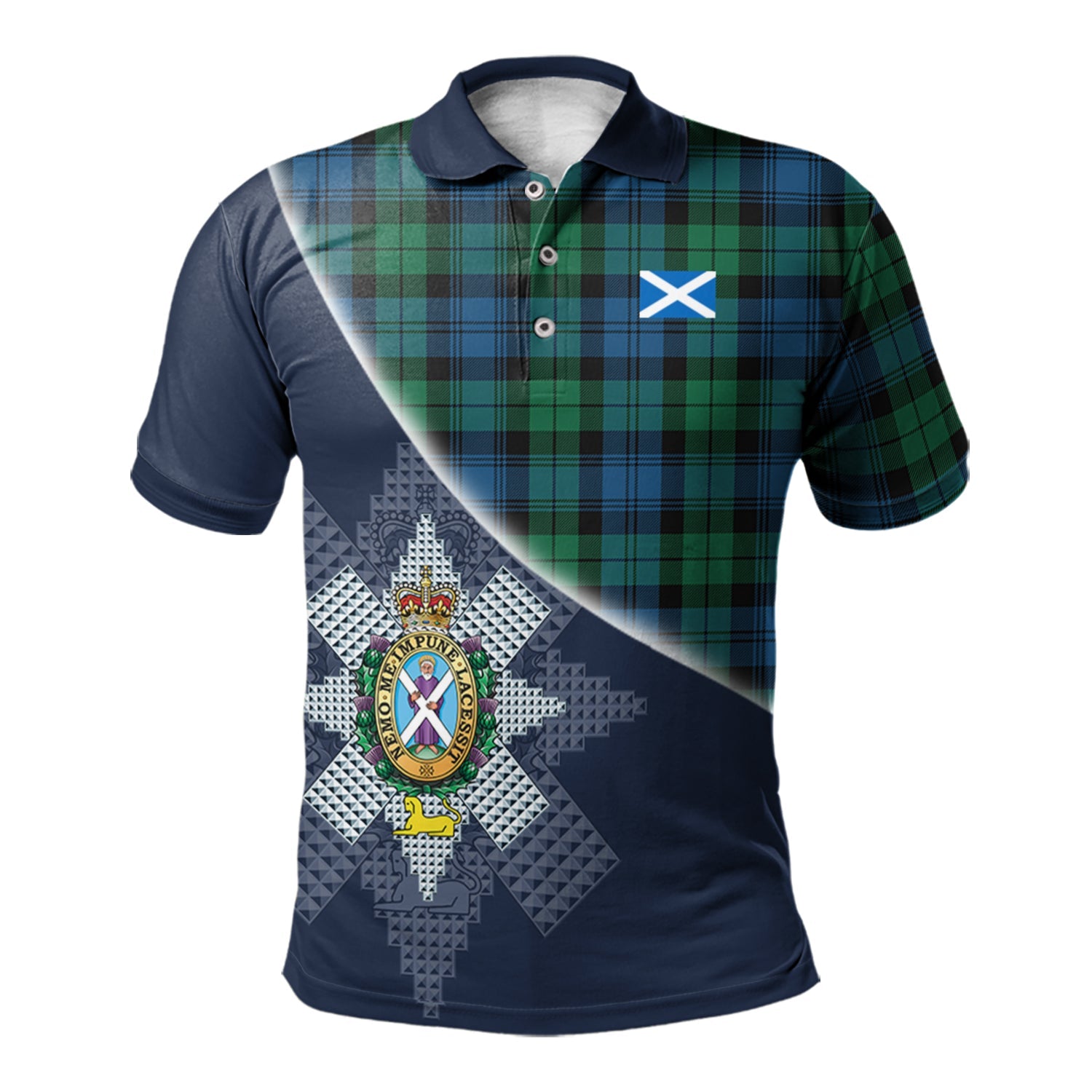 scottish-black-watch-ancient-clan-crest-tartan-scotland-flag-half-style-polo-shirt