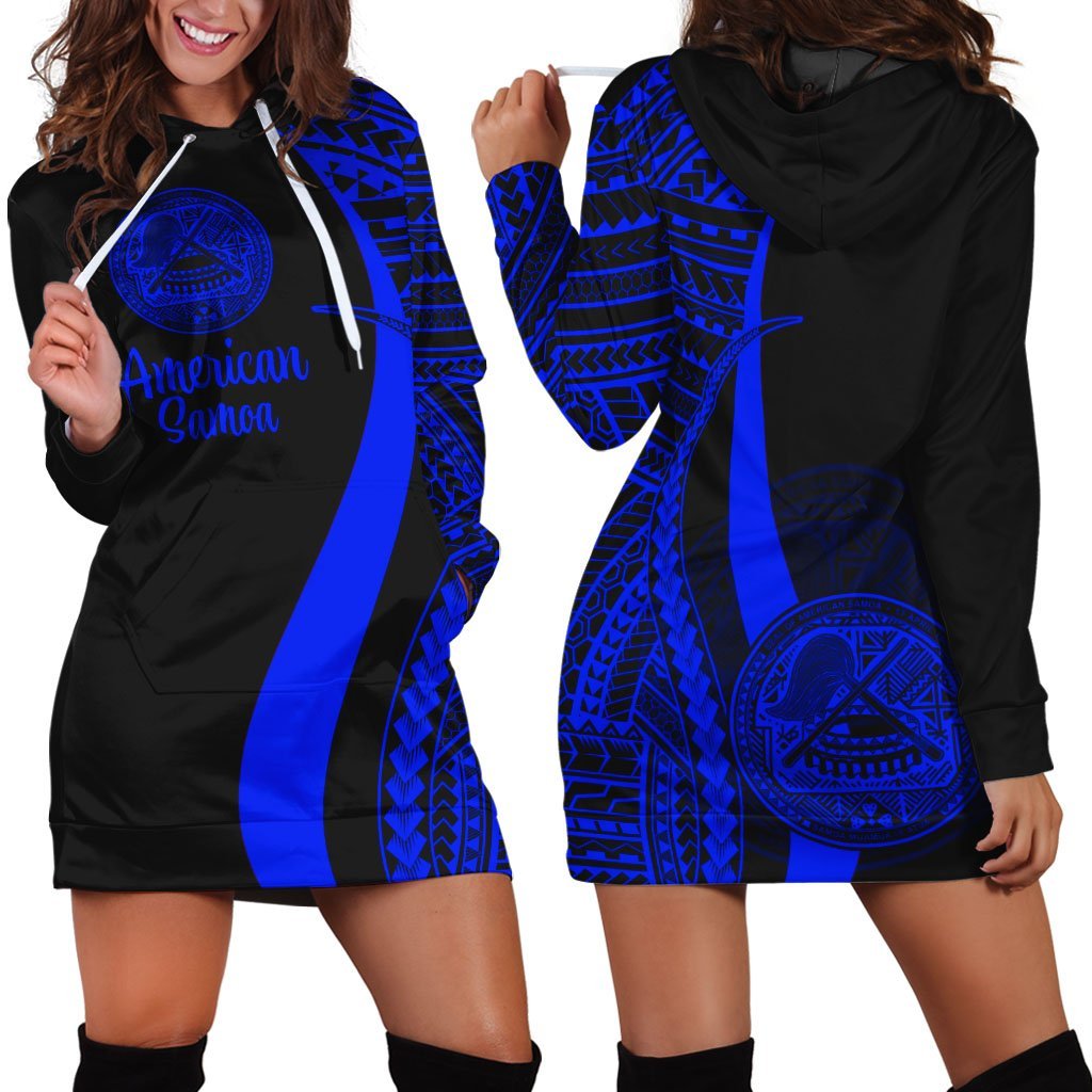 american-samoa-womens-hoodie-dress-blue-polynesian-tentacle-tribal-pattern