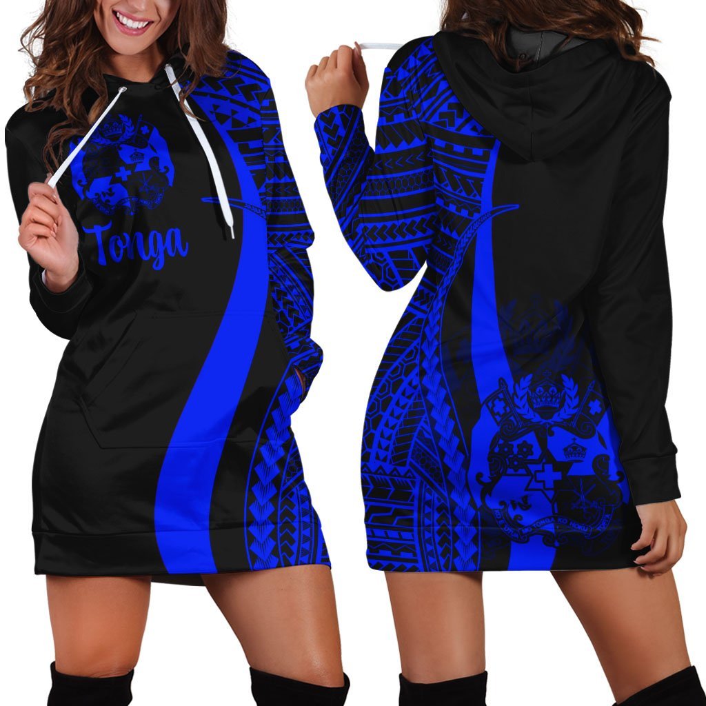 tonga-womens-hoodie-dress-blue-polynesian-tentacle-tribal-pattern
