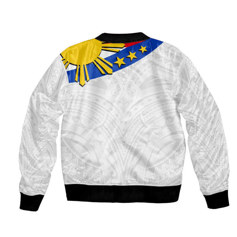 Pilipinas Bomber Jacket Simple Style- White LT6 - Wonder Print Shop
