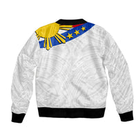 Pilipinas Bomber Jacket Simple Style- White LT6 - Wonder Print Shop