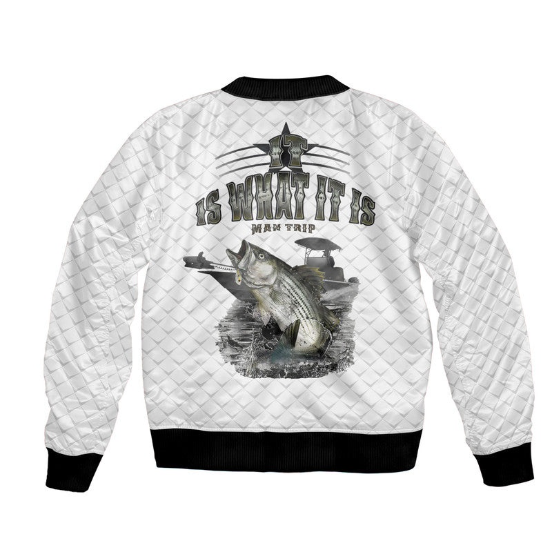 (Custom Personalised) Fishing Man Trip Bomber Jacket White Style LT6 - Wonder Print Shop