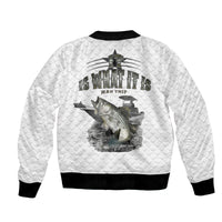 (Custom Personalised) Fishing Man Trip Bomber Jacket White Style LT6 - Wonder Print Shop