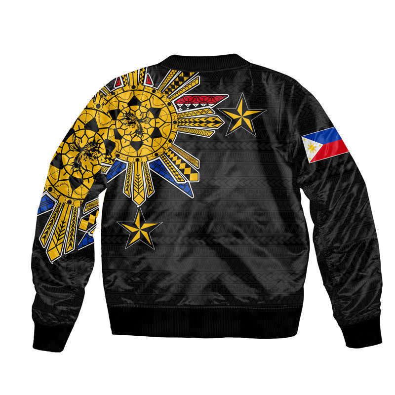 (Custom Personalised) Filipino Bomber Jacket Tribal Black Style LT6 - Wonder Print Shop